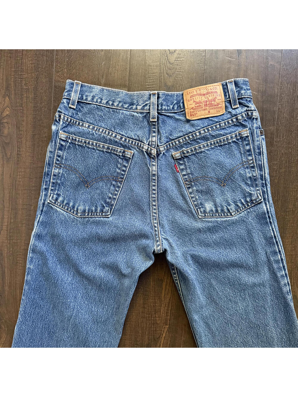 Vintage Y2k Levi 517 Jeans 30x33 Sz 13Jr Western Bootcut Rodeo High Waist Cotton